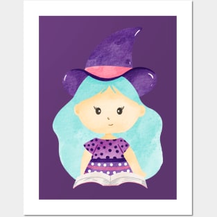 Cute Halloween Witch Posters and Art